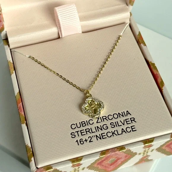 Rachel Zoe Jewelry Rachel Zoe Clover Necklace Cubic Zirconia